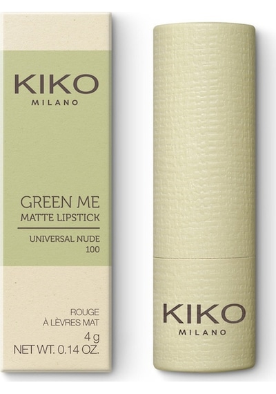 Kiko Ruj Green Me Matte Lipstick 100 Universal Nude