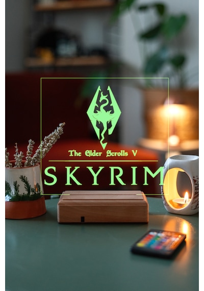 The Elder Scrolls V: Skyrim 16 Renk Kumandalı 3d Gece Lambası