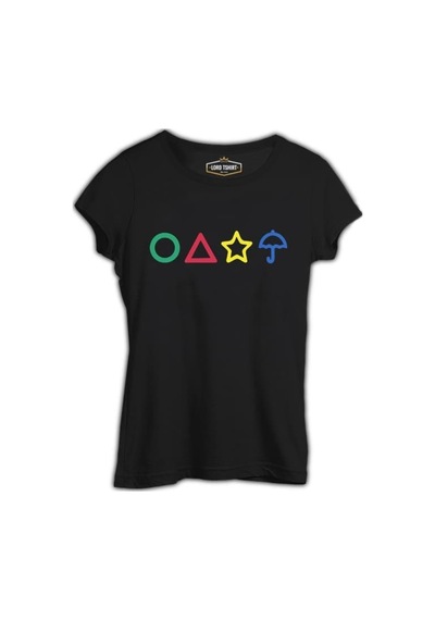Squid Game -Candy Colours Siyah Bayan Tshirt