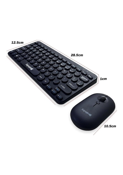 Kablosuz Lacivert Bluetooth Klavye Mouse Seti Yuvarlak Tuşlu Tasarım, Türkçe Q Dizilim, Taşınabilir, Ev Ve Ofi 48436193
