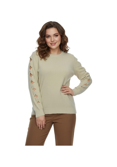 Lavella Kadın Kol Taşlı Modelli Sakallı Triko Kazak Bgl-st05077 Taş