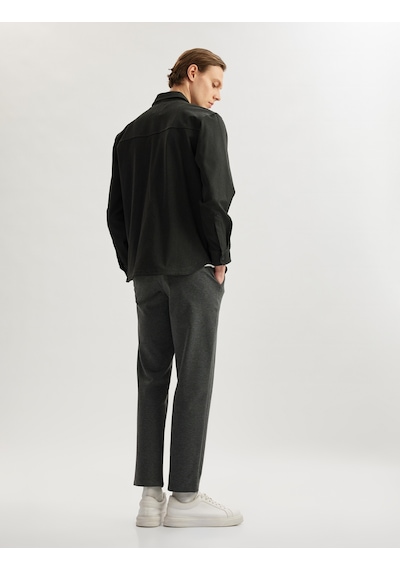 Koton Viskon Karışımlı Chino Cep Detaylı Tapered Fit Pantolon Antrasit 5sam40017hk Antrasit