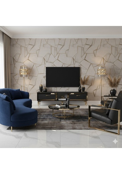 Tsa1503ag - Tunatv150 Tv Stand, Tv Sehpası Antrasit-gold 150cm