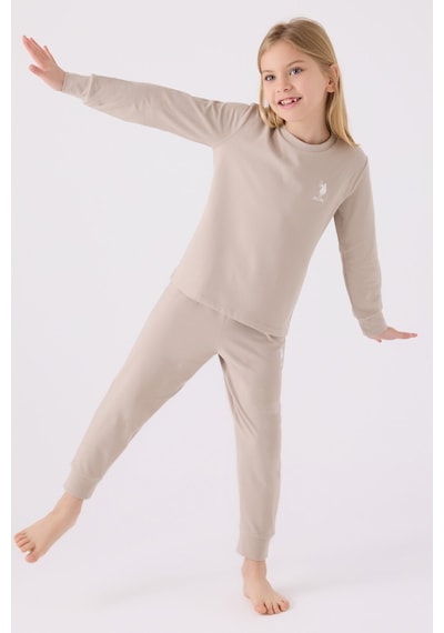 U.s. Polo Assn Kız Çocuk Kum Pijama Takımı 5274-43733 Kum