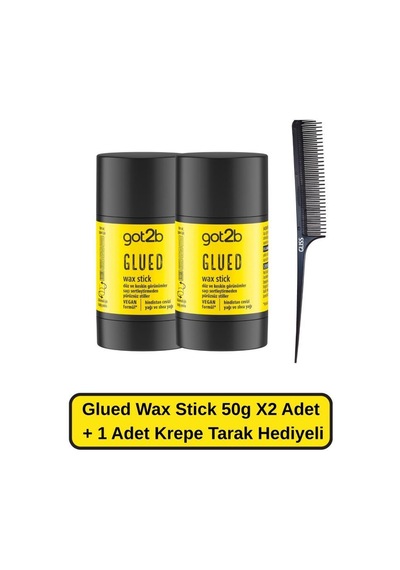 Got2b Glued Wax Stick 50 GR X2 Adet + 1 Adet Krepe Tarak Hediye