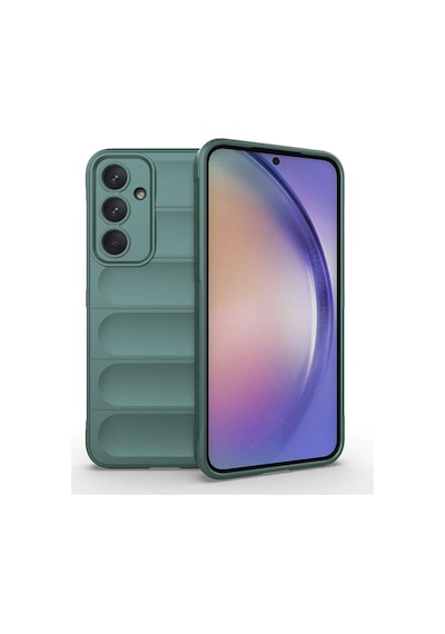 Galaxy Uyumlu A35 Kılıf Kamera Korumalı Esnek Silikon Parmak Şeritli Pazarplus Siyah
