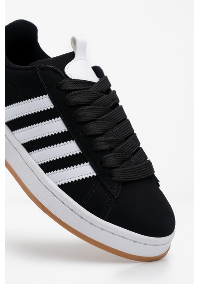 Bartrobel Kadın Süet Siyah Beyaz Spor Ayakkabı Sneaker