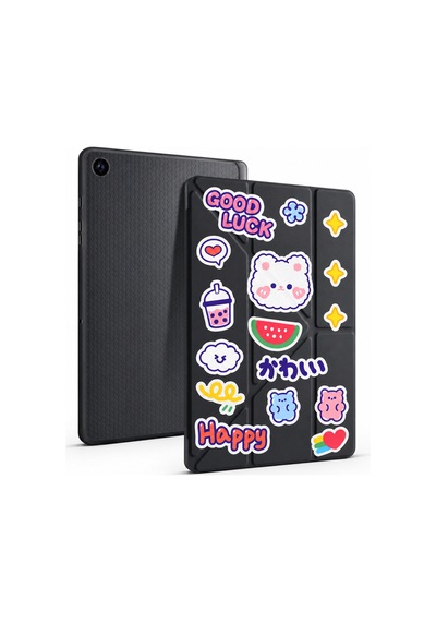 Samsung Galaxy Tab A11 Plus / Tab A9 Plus Uyumlu Kalem Bölmeli Kawaii Origami Standlı Uyuku Modlu Tablet Kılıfı Arka Kapak