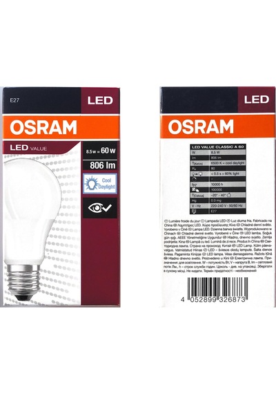 Osram Led Value 8.5W 10 Adet