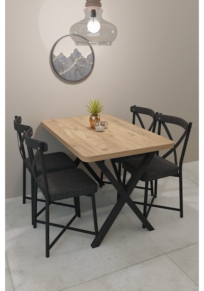 Modern Yemek Masası Takımı 70x110 Cm Oval Mutfak Masası & 4 Adet Tonet Model Kumaş Döşemeli Sandalye Atlantik Çam Modern Yemek Masası Takımı 70x110 Cm Oval Mutfak Masası & 4 Adet Tonet Model Kumaş Döşemeli Sandalye Atlantik Çam