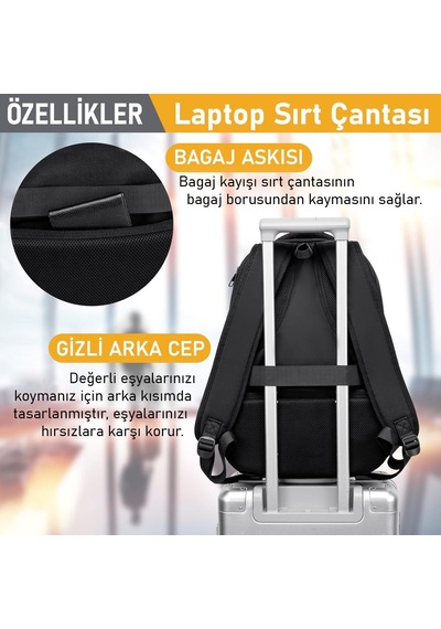 Laptop Sırt Çantası, Multi Cepli İş Seyahat Çantası, Dizüstü Bilgisayar Sırt Çantası, Suya Dayanıklı, Kolej Bilgisayar Çantası, Kadınlar Ve Erkekler İçin Çok Bölmeli Organizer Çanta