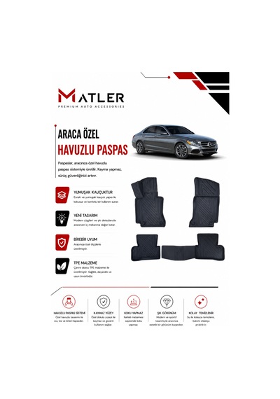 Mercedes C Serisi W205 2021 Model 4d Ekstra Havuzlu Paspas