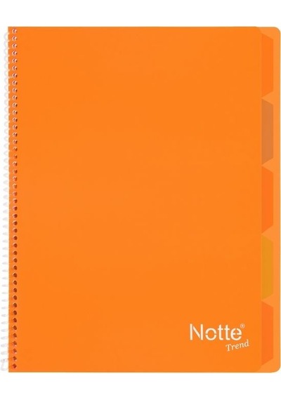 Notte Trend Plastik Kapak A4 40 Yaprak Çizgili Spiralli Defter