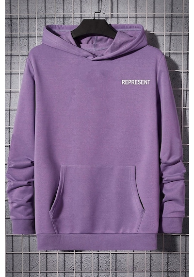 Uyguntarz Unisex Represent Sırt Baskılı Sweatshirt Lila