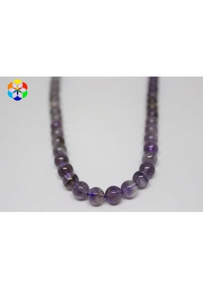 Ametist Taşı YARIM Dizi 8mm (18cm uzunluğundadır)