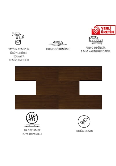 Tink Kendinden Yapışkanlı Teak Desenli Pvc Parke 25x80 Cm / 5 Adet