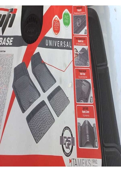 Bubble Base Universal Kauçuk Paspas Siyah Renk/100% Yüksek Kaliteli Yumuşak Kauçuk 1.kalite 5 Parça