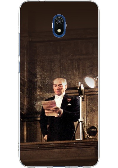 Redmi 8a Uyumlu Atatürk İlk Meclis Konuşması Baskılı Silikon Kılıf Renkli