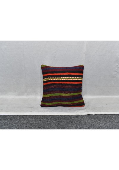Zehra Abla Halı Yeni El Dokuma Dekoratif Kilim Kırlent Yastık Kılıfı 6791 Çok Renkli