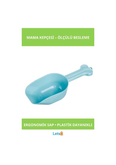 Ergonomik Kemik Şeklinde Dayanıklı Plastik Kedi Ve Köpek Mama Kepçesi