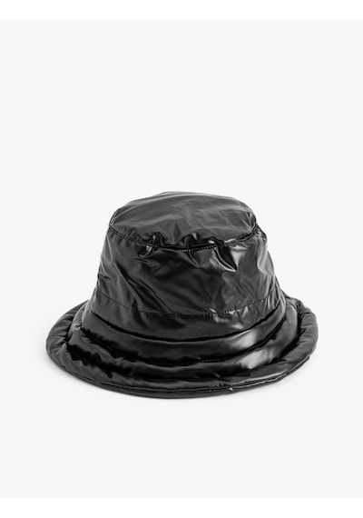 Koton Suni Deri Bucket Şapka Yumuşak İçi Dolgulu Siyah 5wak40059aa Siyah