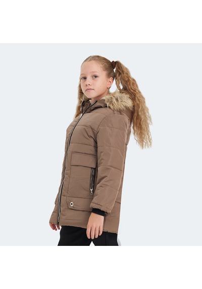 Slazenger CAMELIA Çocuk Kapüşonlu Bej Mont & Kaban
