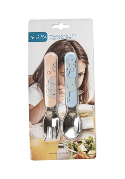 Touch Me Paslanmaz Çelik Çocuk Çatal Kaşık Takımı - 8 Adet Tarı
