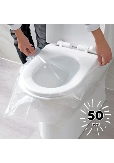 Hijyenik Tek Kullanımlık Klozet Kapağı Poşeti 50 Adet 40 X 48 Cm