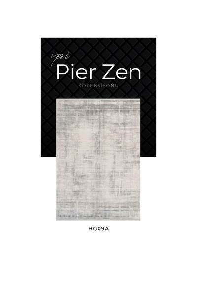 Pierre Cardin Pier Zen Hg09a Krem Gri Viskon Akrilik Yumuşak Leke Tutmaz Silinebilir Halı