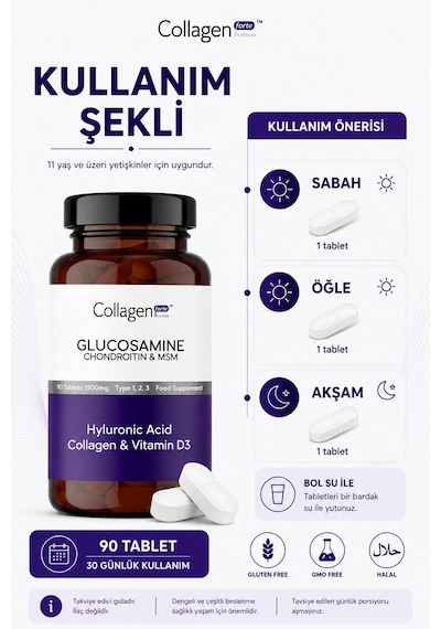 Collagen Forte Platinum Glucosamine Chondroitin Msm Collagen Tip 1-2-3 90 Tablet