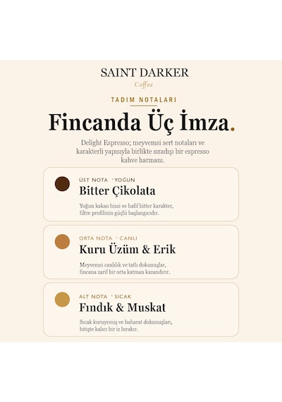 Saint Darker Delight Blend Espresso Çekirdek Kahve 250 G