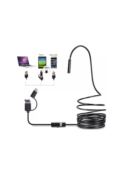 Endoskop Yılan Kamera 0.3 Megapiksel 7mm Su Geçirmez Ledli 10 Metre