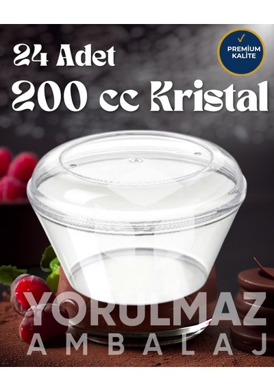24 Lü Cp14 300 Cc Kristal Kapaklı Tatlı Kasesi Magnolia & Tatlı Sunum Kabı Paket Servis