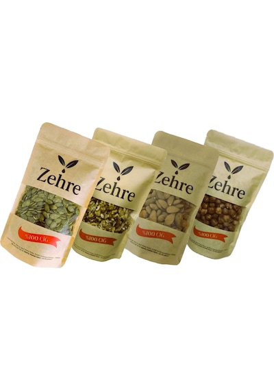 Zehre 4'lü Avantaj Paketi 250 Gr Çiğ Kabak Çekirdeği İçi + 250 Gr Çiğ Badem İçi + 250 Gr Çiğ Fındık İçi + 250 Gr Ceviz İçi 1 KG
