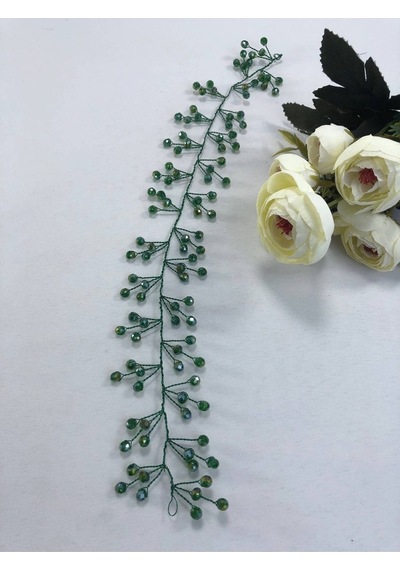 FdayAksesuar Yeşil Kritalli Saç Ve Türban Aksesuarı FRDY31294