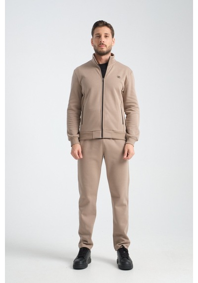 Shooter Sportswear Shooter Erkek Kışlık Eşofman Takımı Thermosoft Teknolojisi Içi Kuzu Görünümlü Regular Kalıp Vizon