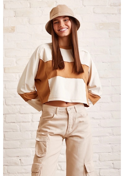 H1 Style Oversize Sweatshirt Çiftrenk Beyaz