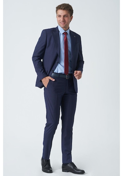 White Stone Kingston Upon Hull T2470 Slim Fit 6 Drop Likralı Takım Elbise Desenli-desenli Çok Renkli