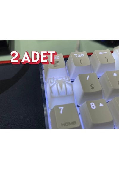Spider-man Temalı Keycap 2'li Set Beyaz Mekanik Klavye Uyum