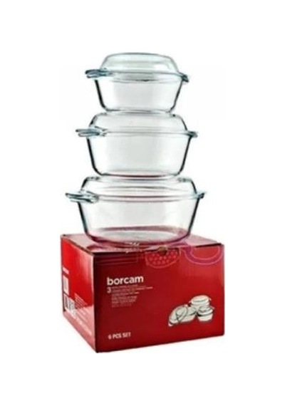 159021 Borcam Kapaklı Tencere 3 Lü Set 6 Parça