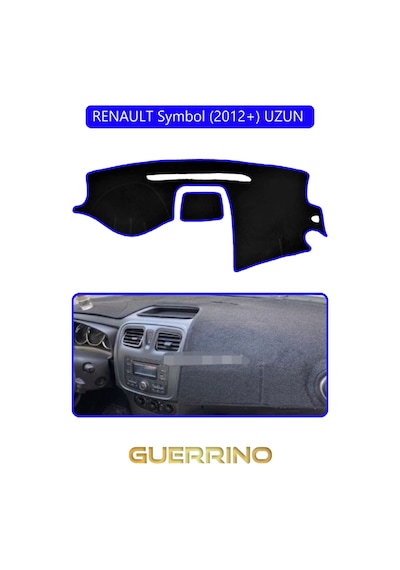 Renault Symbol 2012+ Uzun Torpido Koruma Halısı Mavi Kenar