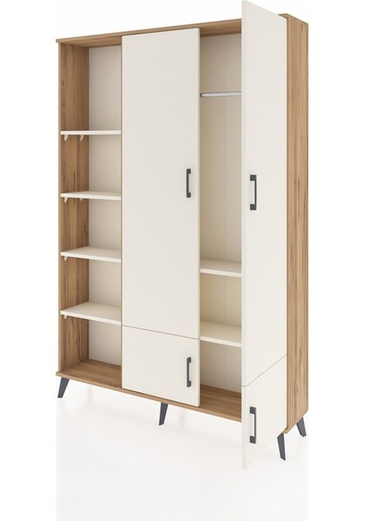 Arges Dolap 6 Raflı 4 Kapaklı Tek Askılı 132x30x195 Çam-aytaşı/aytaşı Aytası/aytası Arges Dolap 6 Raflı 4 Kapaklı Tek Askılı 132x30x195 Çam-aytaşı/aytaşı Aytası/aytası
