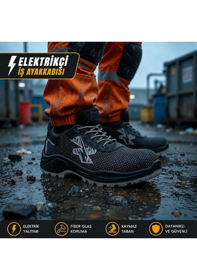 Aretias S700 Pro Fiberglass Burun Kevlar Ara Taban Elektrikçi Siyah