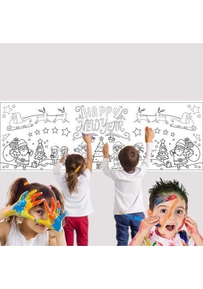 Yılbaşı Boyama Posteri - 50x150 Cm Diğer