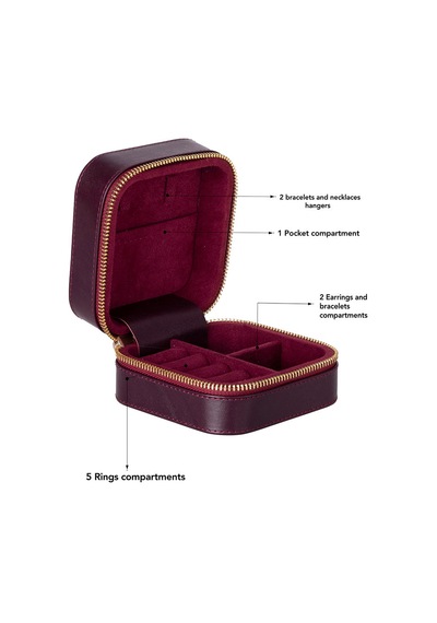 Amanda Burgundy Bloom Medium Gerçek Deri Takı Çantası Bordo