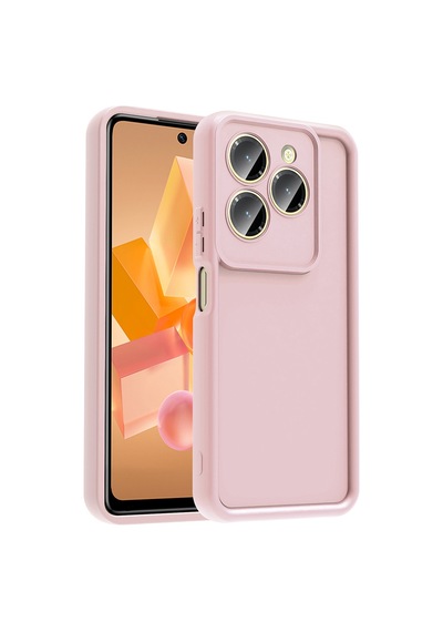 Hot 40 Pro Kılıf Kamera Korumalı Kalın Silikon Üstün Koruma Pazarplus Pembe