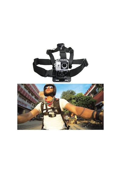 Tüm Aksiyon Kameralara Uyumlu Göğüs Bandı Askısı Chest Mount Siyah