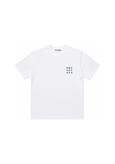 Me Selection Macchiato Tasarım %100 Pamuk Unisex Basic Tişört Beyaz