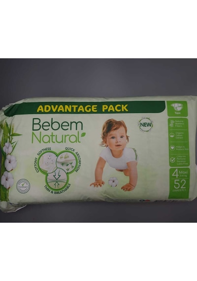 Bebem Natural Maxi 4 Numara Fırsat Paketi 52'li