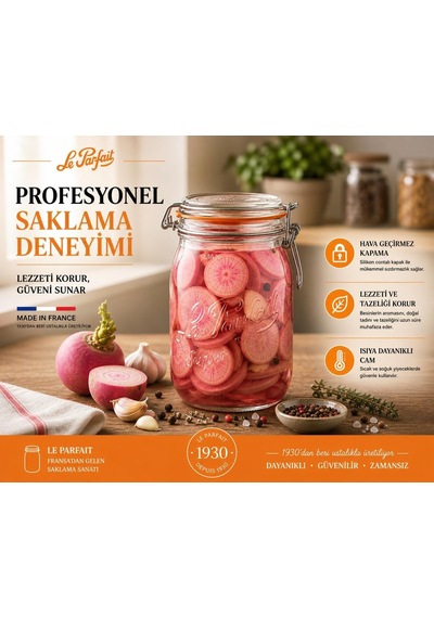 Le Parfait Super Cam Kavanoz 1l Hermetik Kapaklı Fransız Konserve & Fermentasyon Kavanozu Turşu, Kefir, Yoğu Diğer